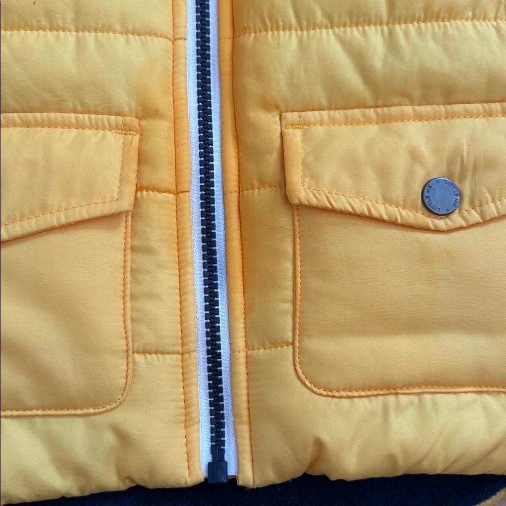 Little Me Toddler Sunny Yellow Kids Hooded Fleece Puffer Vest size 2T
